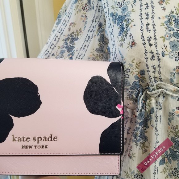 KATE SPADE CONVERTIBLE GRAND FLORA CROSSBODY PINK - Picture 5 of 13